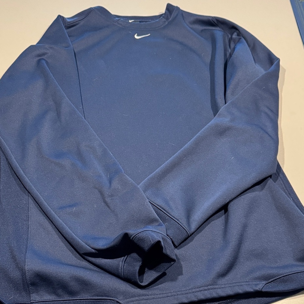 Nike Navy Blue Crewneck Sweatshirt ThermaFit L